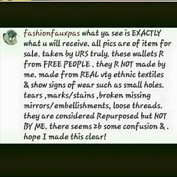 🌎👽 Free People Boho Embroidered Repurposed vtg banjara hippie Wallet card case - Picture 11 of 11